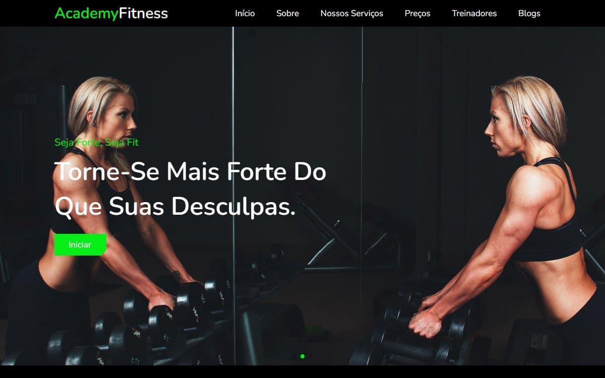 Prévia do projeto Academy Fitness