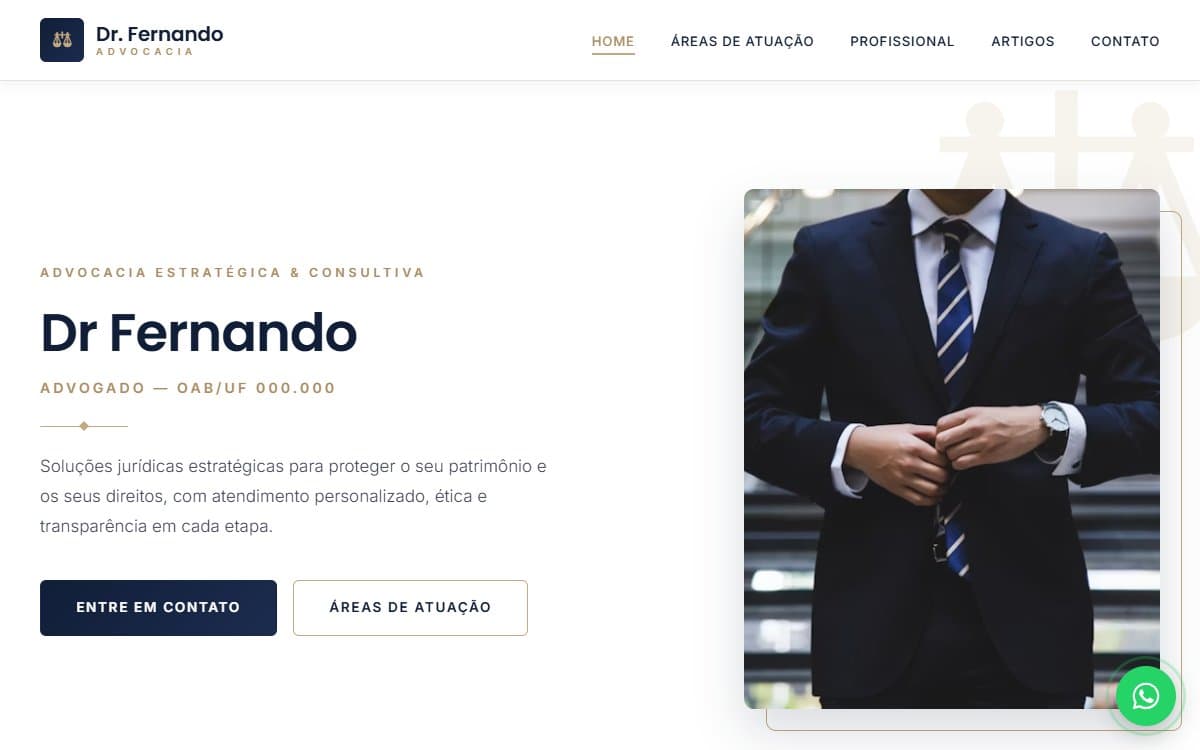 Prévia do projeto Advocacia — Dr. Fernando